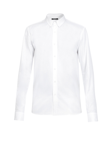 Fitted white cotton shirt