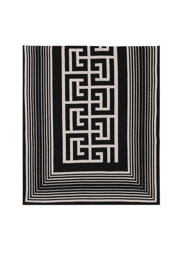 Wool scarf with Balmain monogram pattern