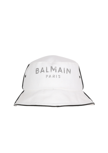 Cotton and leather B-Army bucket hat with Balmain logo
