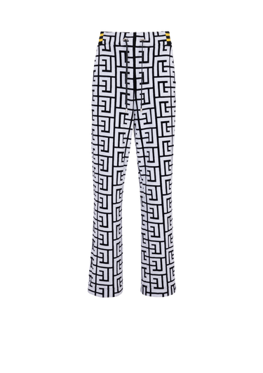 Velvet trousers with large Balmain monogram