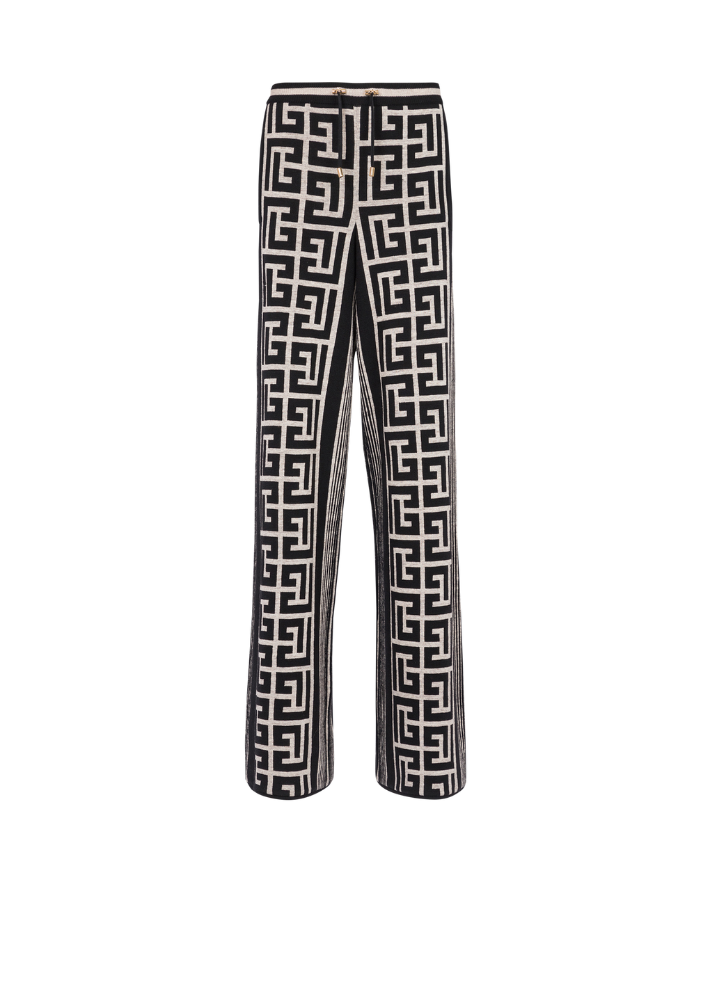 Wide Balmain monogram pants, black, hi-res