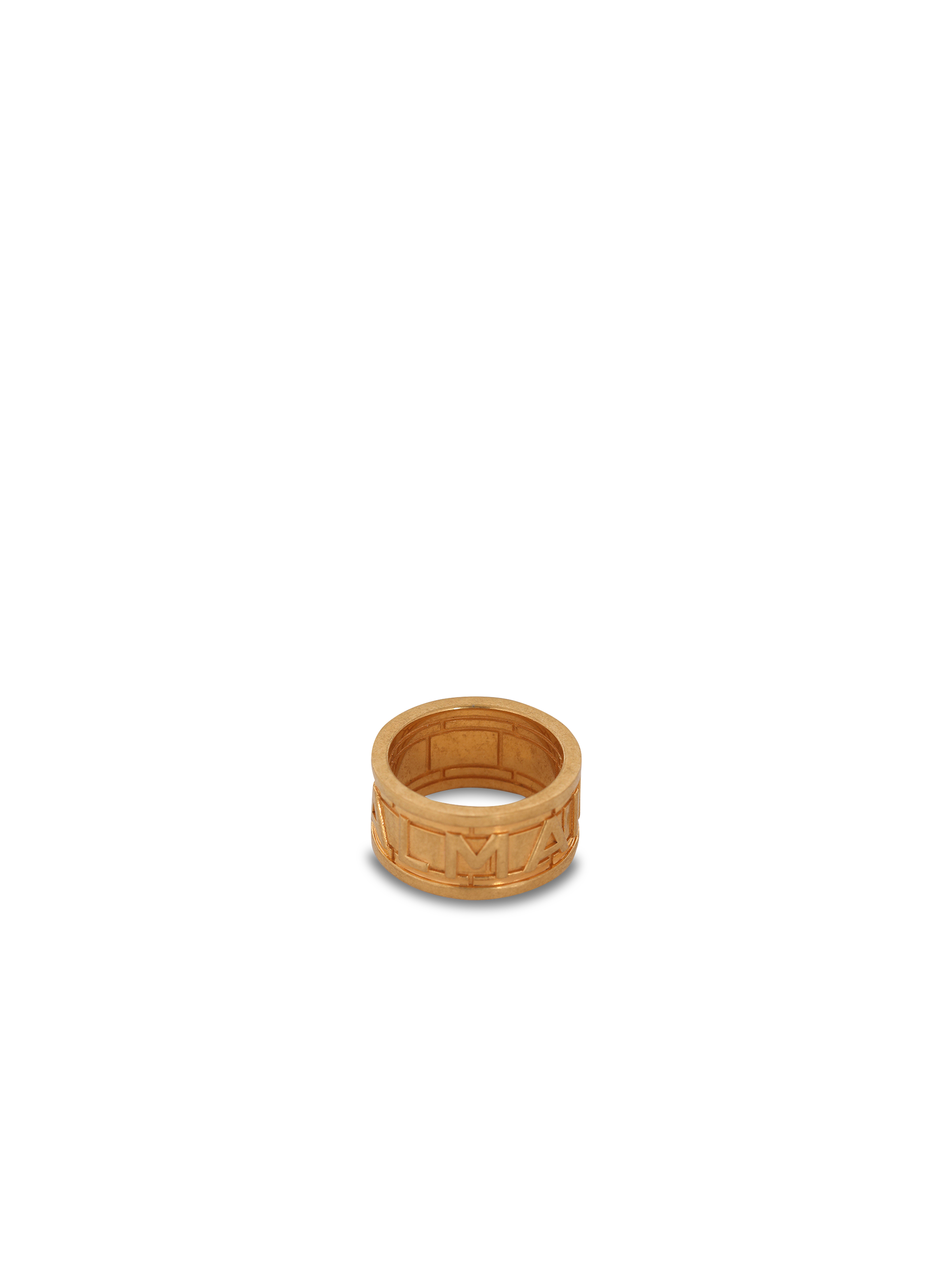Gold-tone brass Tubular ring with chain, gold